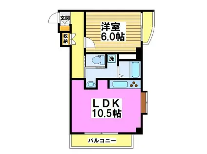 ウエルストンヒルズ(1LDK/5階)の間取り写真