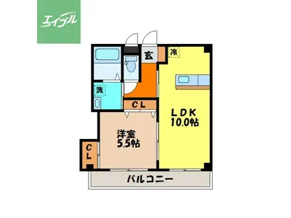 ソレイユII(1LDK/1階)の間取り写真