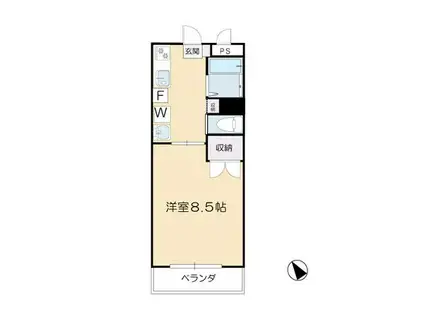 トミーハイツ(1K/1階)の間取り写真