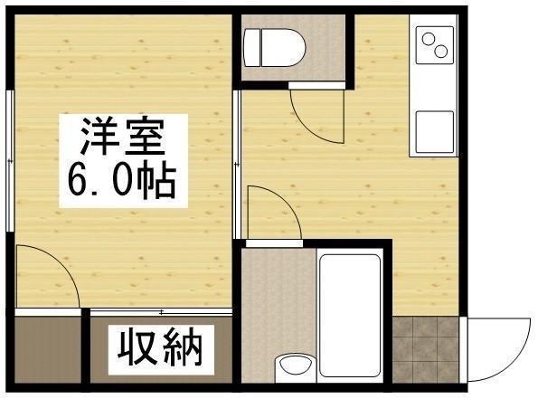 コンフレール高(1DK/1階)の間取り写真