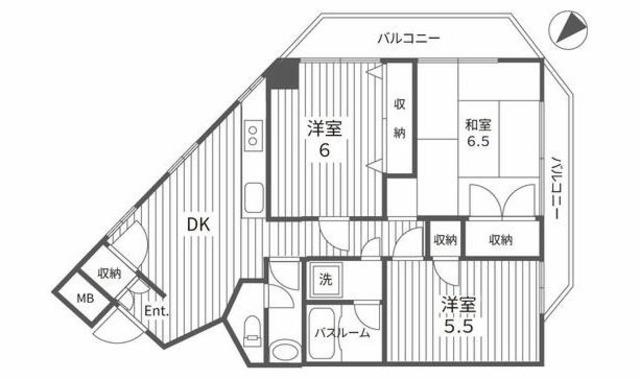 フラリッシュ(3DK/7階)の間取り写真