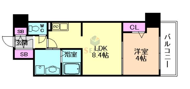 幸 COURT TSUKAMOTO(1LDK/3階)の間取り写真