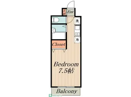 クレッセント鮒子田(ワンルーム/4階)の間取り写真
