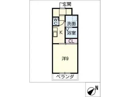 グランデュ桜(1K/3階)の間取り写真