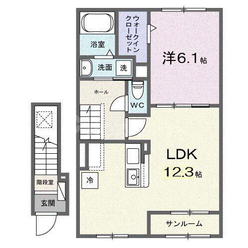 セレーネ(1LDK/2階)の間取り写真