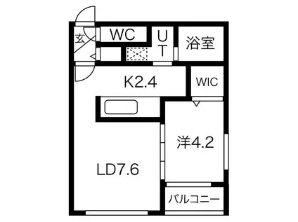 LUNON SAPPORO STA(1LDK/4階)の間取り写真