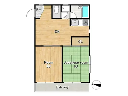 アーガスヒルズ21(2DK/2階)の間取り写真