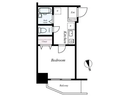 クレアシオン早稲田(1K/3階)の間取り写真