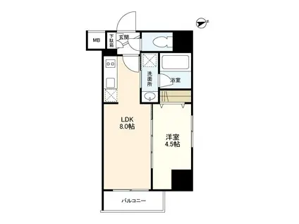 BREZZAEBISU(1LDK/6階)の間取り写真