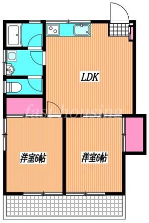 メゾン文喜(2LDK/1階)の間取り写真