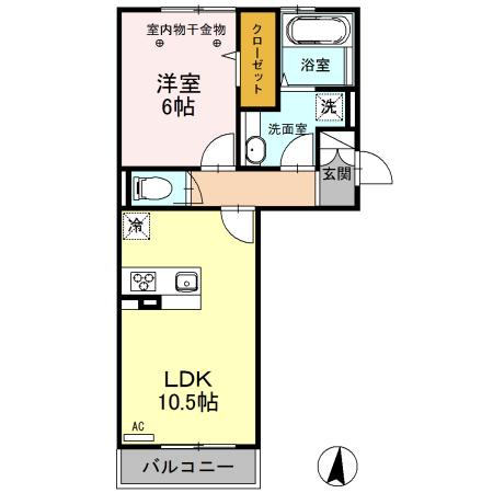 ロイジェントパークス レイクタウン III G(1LDK/1階)の間取り写真