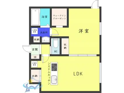 RーFINO札幌桑園(1LDK/5階)の間取り写真