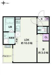 JACK SHINKAIIV(1LDK/1階)の間取り写真