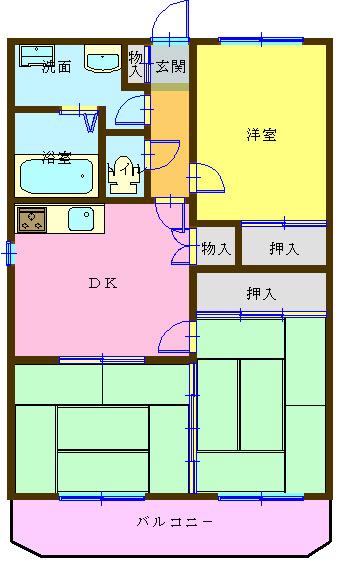 コーポ辻村II(3DK/2階)の間取り写真
