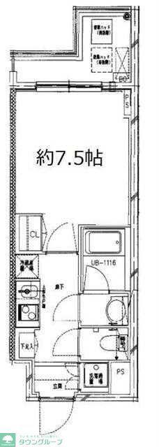 S-FORT中板橋(1K/4階)の間取り写真