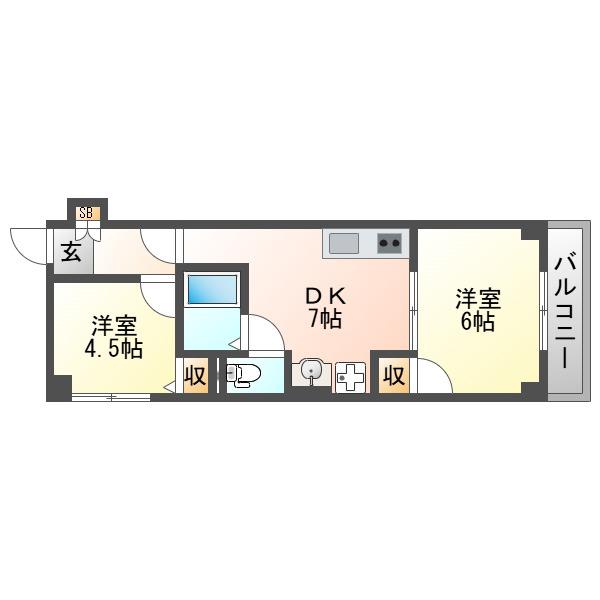 日誠マンション(2DK/3階)の間取り写真
