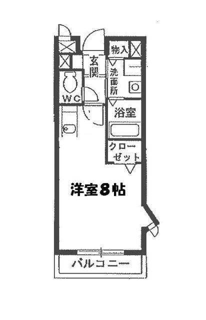 サンリット・クレイン(ワンルーム/2階)の間取り写真