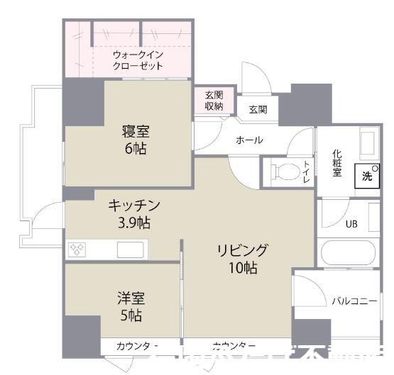 ザ クロスメント(2LDK/11階)の間取り写真