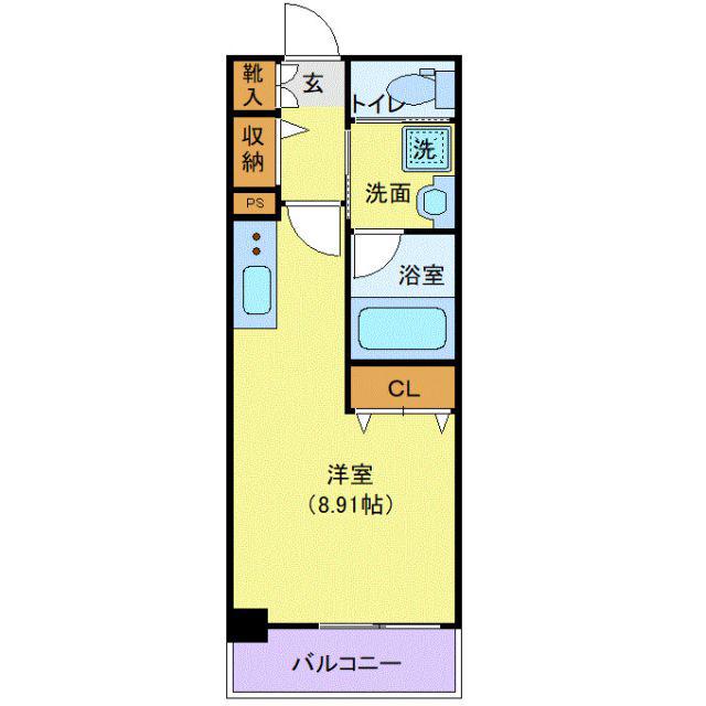 ルミエール日泉(ワンルーム/3階)の間取り写真