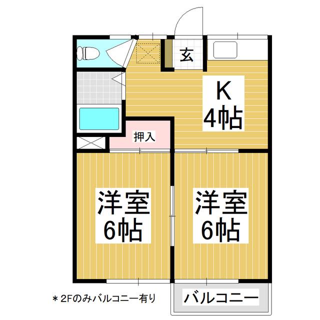 コーポニコラス(2K/1階)の間取り写真