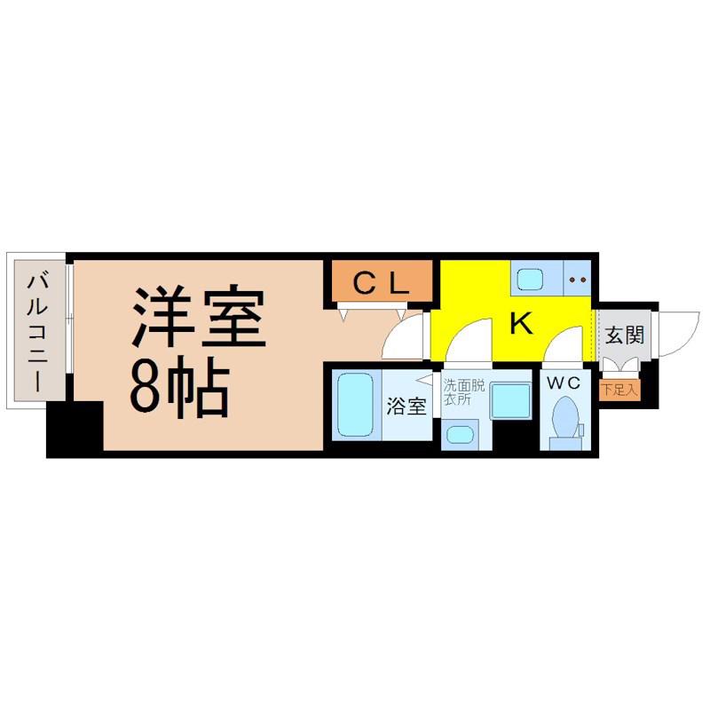 エスリード金山クラッシィ(1K/13階)の間取り写真