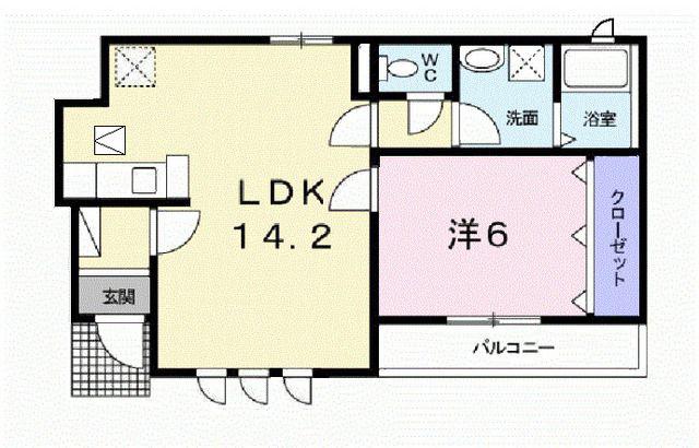 アウローラ(1LDK/1階)の間取り写真