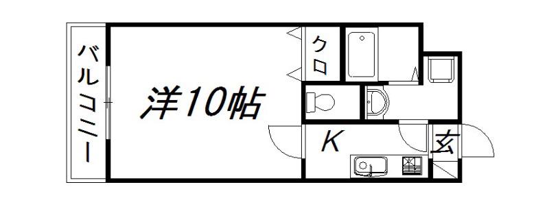 たちばな弐番館(1K/1階)の間取り写真