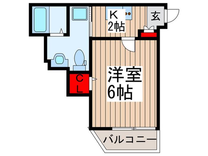 ウエストガーデン所沢上安松(1K/3階)の間取り写真