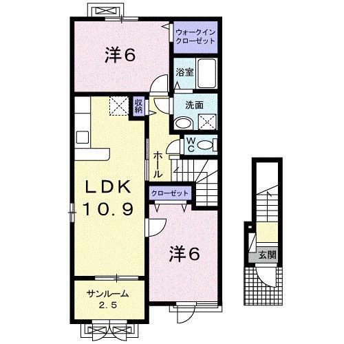 ファースト・リアライズ(2LDK/2階)の間取り写真