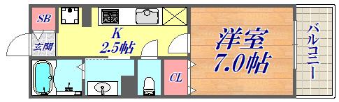 サンマルコ(1K/1階)の間取り写真
