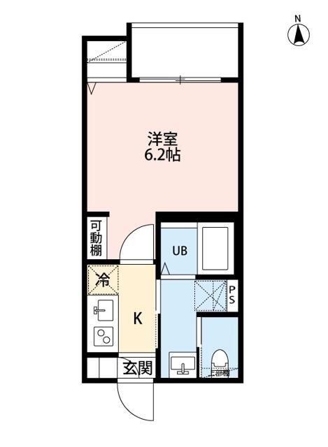 つばめハウス徳丸(1K/1階)の間取り写真