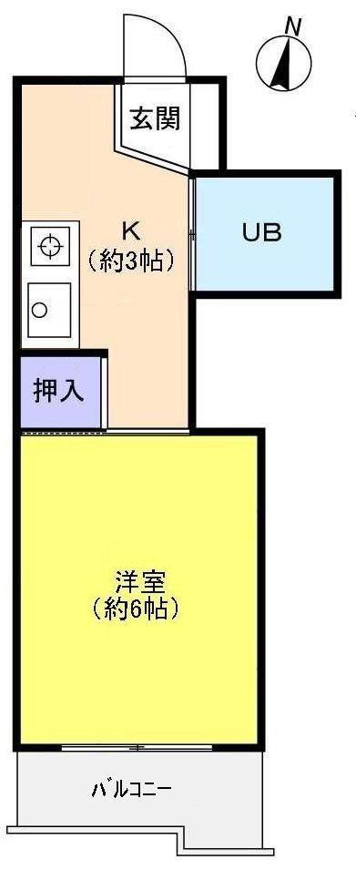 北岡ビル(1K/4階)の間取り写真