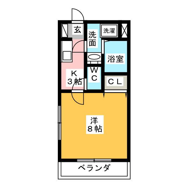 プルミエール(1K/1階)の間取り写真