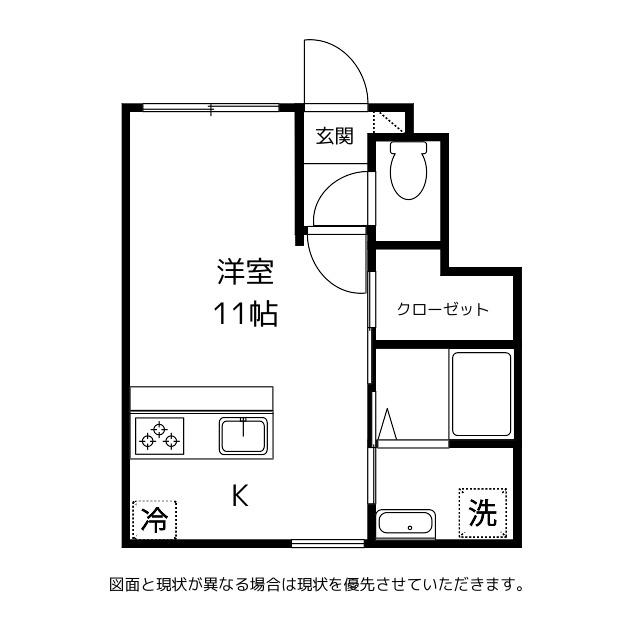 ANDREW(ワンルーム/1階)の間取り写真