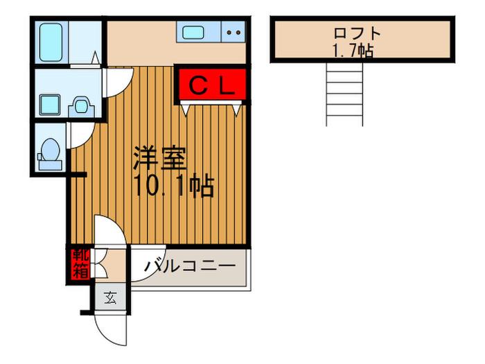 あんしん走谷(ワンルーム/1階)の間取り写真