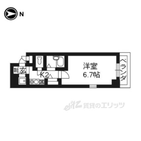 プレサンス京都東山CITYLIFE(1K/5階)の間取り写真