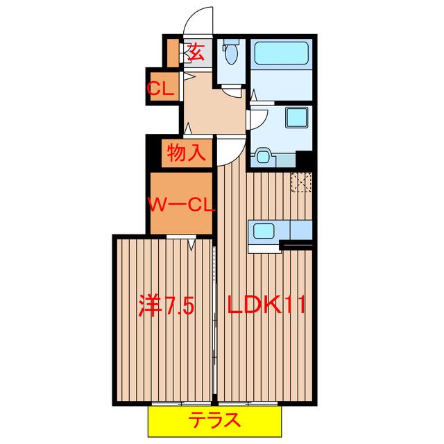 サンライズ(1LDK/1階)の間取り写真