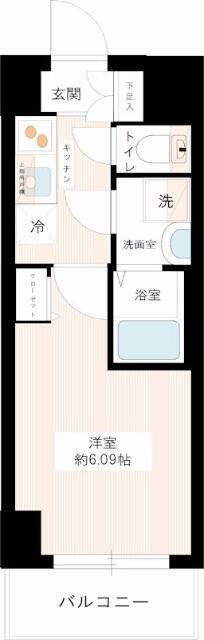 MAXIV八王子DUE(1K/12階)の間取り写真