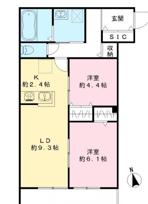 ル シエル(2LDK/3階)の間取り写真