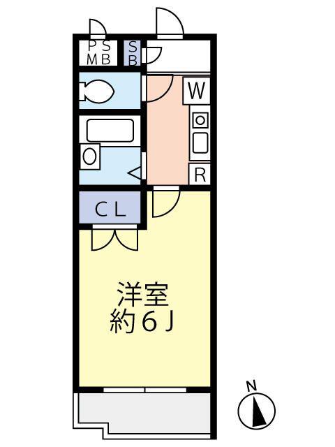 グランヴァン西落合(1K/4階)の間取り写真