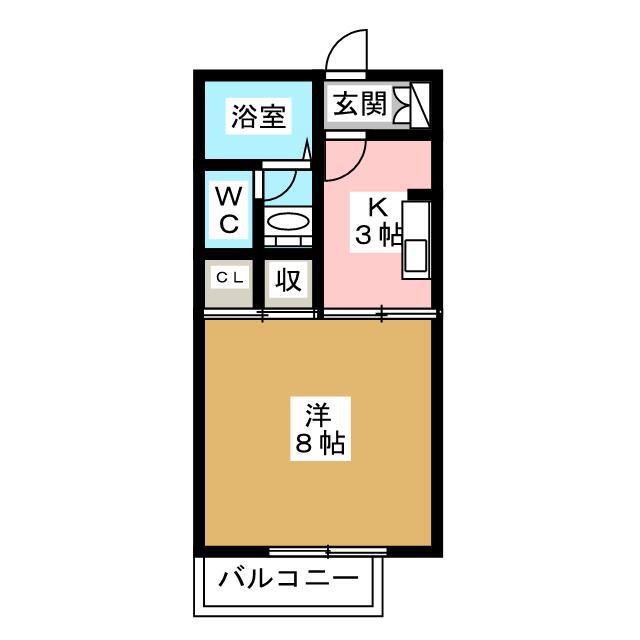パラーシオ近藤 B(1K/2階)の間取り写真