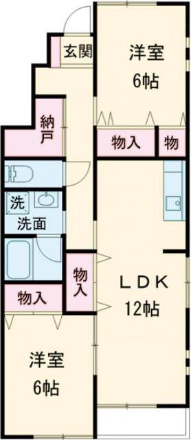 ハイステージFOUR(2LDK/1階)の間取り写真