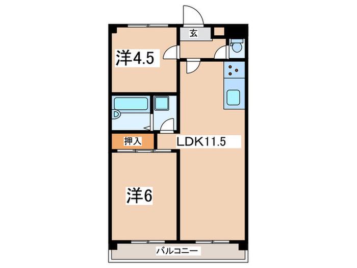 サンレジデンス(2LDK/2階)の間取り写真