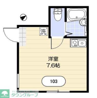 グランスタイル町屋(ワンルーム/1階)の間取り写真