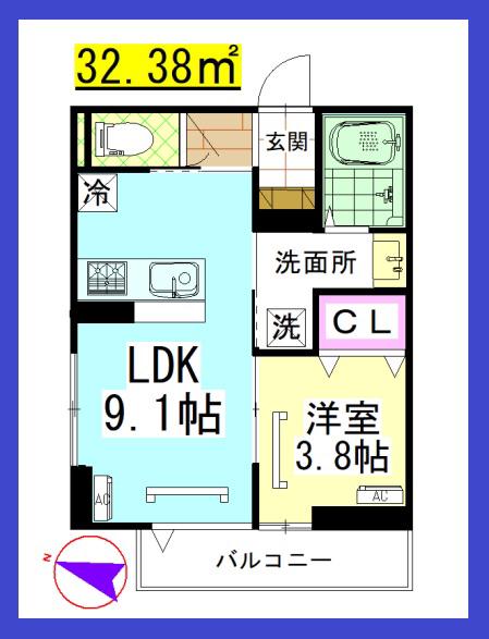 DL ルドベキア湘南台(1LDK/1階)の間取り写真