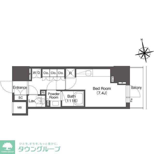 コンフォリア東上野(ワンルーム/12階)の間取り写真