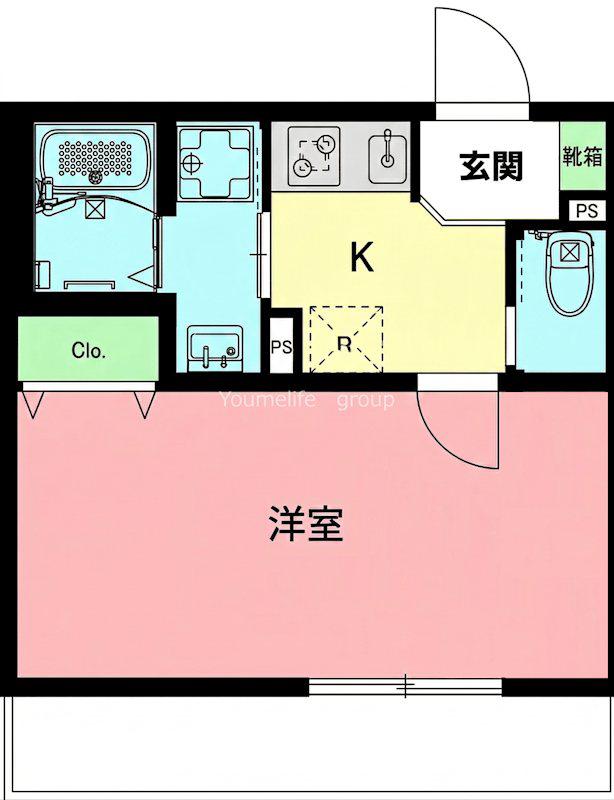 セレーノかしわ台(1K/1階)の間取り写真