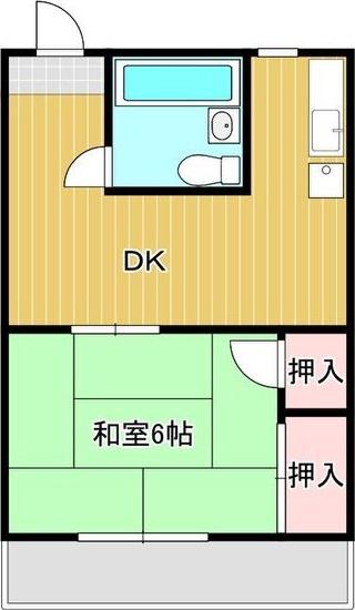 ビラ東海(ワンルーム/1階)の間取り写真