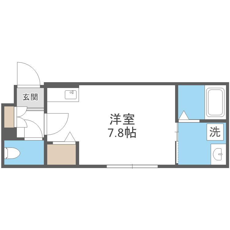 COFFRET東札幌23(ワンルーム/2階)の間取り写真