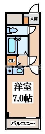 19サンライズ上小阪(ワンルーム/3階)の間取り写真